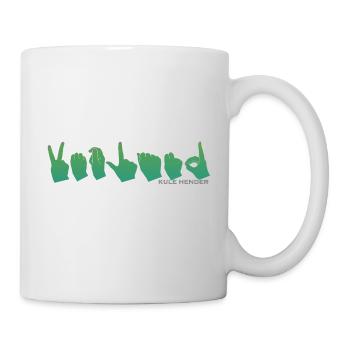 Hand alphabet Vetland green gradient 2 - Mug - white - Right