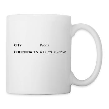 les coordonnées de Peoria, Illinois, États-Unis - Mug blanc - blanc - Droite