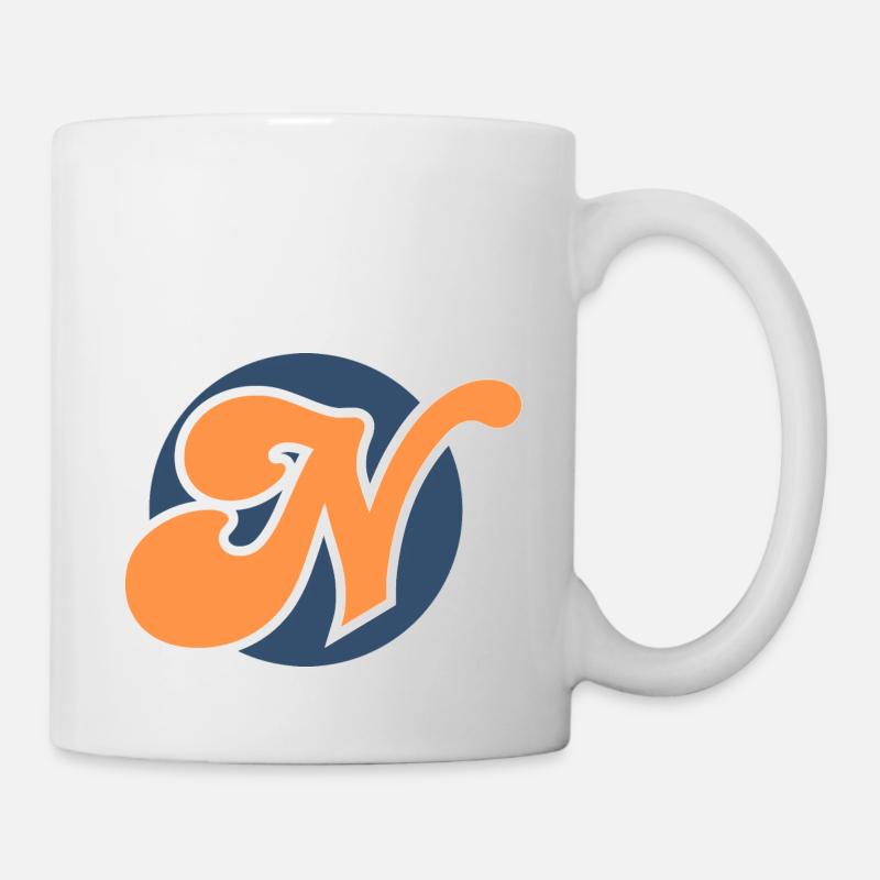 Buchstabe n orange sport - Tasse - Weiß