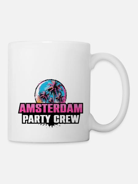 Amsterdam Party Crew Urlaub Spruch - Tasse - Weiß