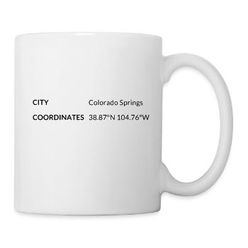 Colorado Springs Colorado USA Koordinaten - Tasse - Weiß - Rechts