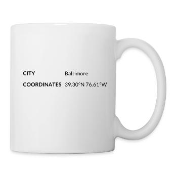 Baltimore, Maryland, USA coordinates - Mug - white - Right