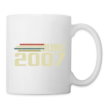 Juni 2007 Jahrestag Juni 2007 Juni 2007 Geburtstag - Tasse - Weiß - Rechts