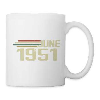 Juni 1951 Jahrestag Juni 1951 Juni 1951 Geburtstag - Tasse - Weiß - Rechts