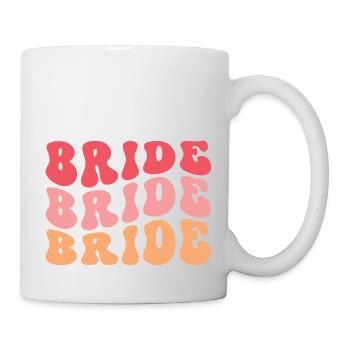 Braut Retro Groovy Vintage Kostüm Team Brautspaß - Tasse - Weiß - Rechts