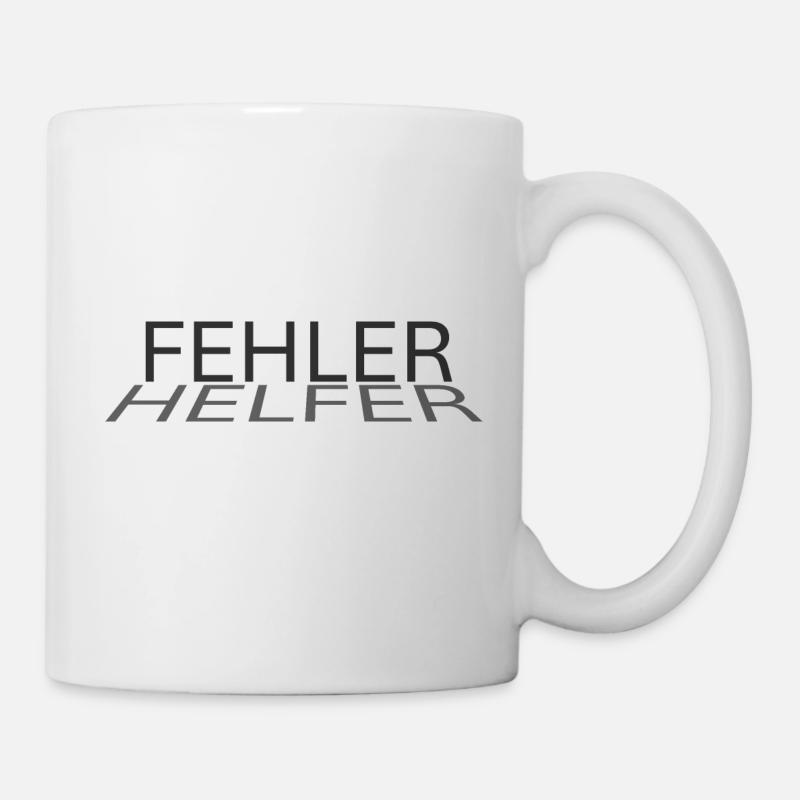 Fehler - Helfer: Optimistische Botschaft - Tasse - Weiß