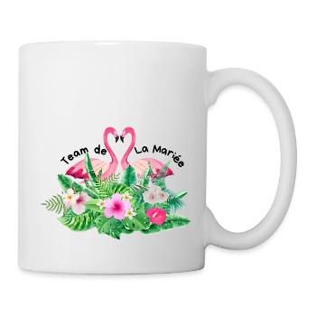 Team de la mariée flamingo tropical - Mug blanc - blanc - Droite