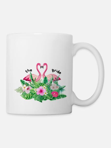 Der Flanschflamingo tropisch - Tasse - Weiß