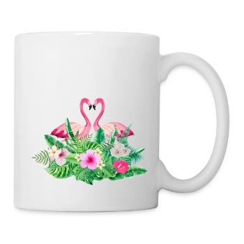 Tropische Flamingo-Braut - Tasse - Weiß - Rechts