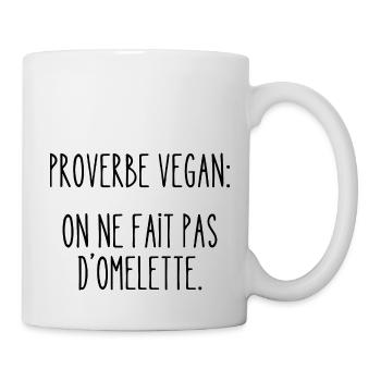 proverbe vegan - Mug blanc - blanc - Droite