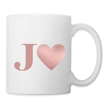 Buchstabe j Herz roségold - Tasse - Weiß - Rechts
