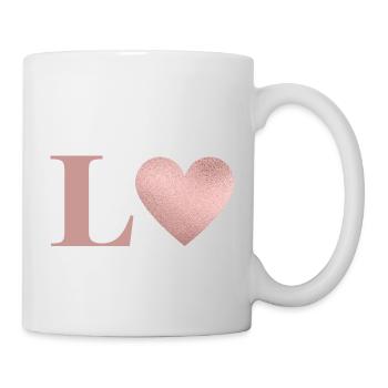 Buchstabe l Herz roségold - Tasse - Weiß - Rechts