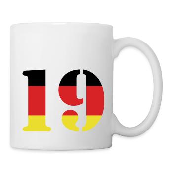 19 Numéro Jersey Allemagne - Mug blanc - blanc - Droite