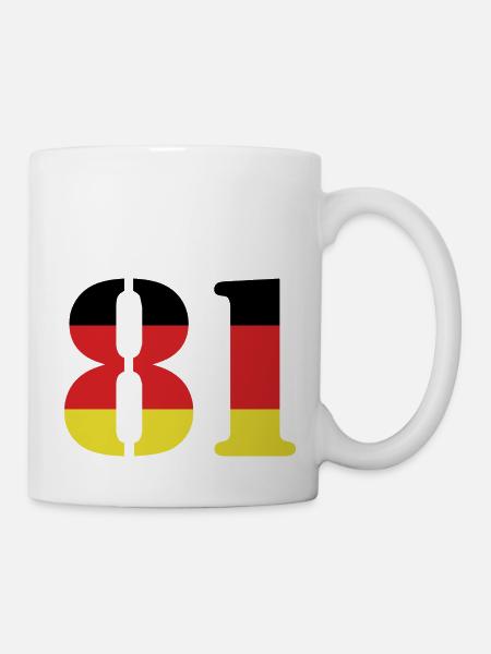 81 Zahl Trikot Deutschland - Tasse - Weiß