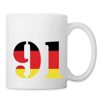 91 Numéro Jersey Allemagne - Mug blanc - blanc - Droite