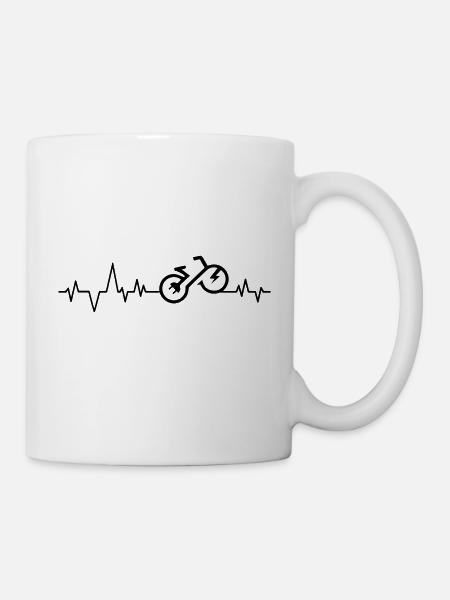 Heart Beat E Bike - Tasse - Weiß