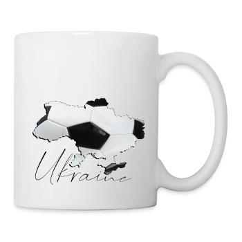 Ukraine Map Framed Real Football EN - Mug - white - Right