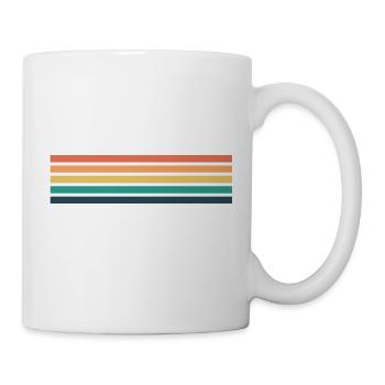 Retro Streifen Design in Vintage Farben - Tasse - Weiß - Rechts