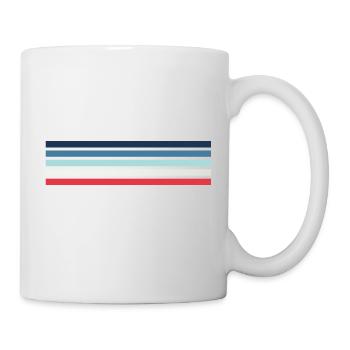 Retro Streifen Design in Vintage Farben - Tasse - Weiß - Rechts