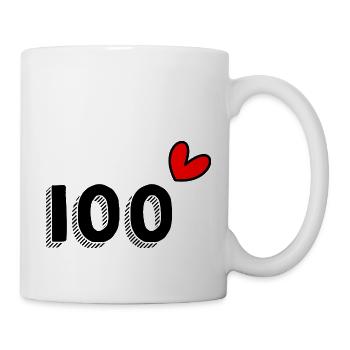 100. 100 JAHRE. 100-JÄHRIGES JUBILÄUM. GEBURTSTAG 100 - Tasse - Weiß - Rechts
