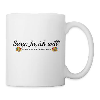 Coffin Yes, I do, funny saying bachelor party, marriage - Mug - white - Right
