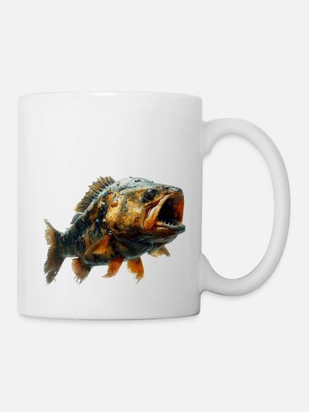 Piranha in photorealistic Style - Tasse - Weiß