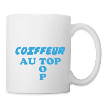 COIFFEUR au top - Mug blanc - blanc - Droite