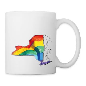 New York (United States) | Real Flag | LGBTQIA+ Script - Mug - white - Right