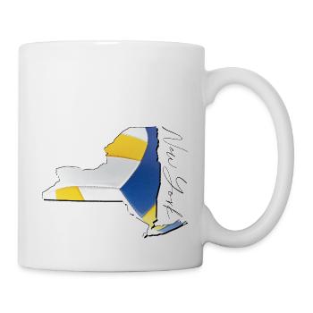New York (États-Unis) | Vrai volley-ball | Carte Sct - Mug blanc - blanc - Droite