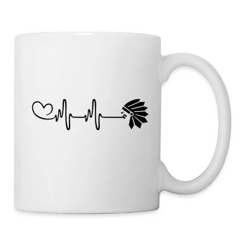 Indian head heartbeat - Mug - white - Right