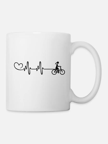 Fahrrad Herzschlag - Tasse - Weiß