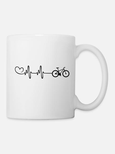 Fahrrad Puls Herzschlag - Tasse - Weiß