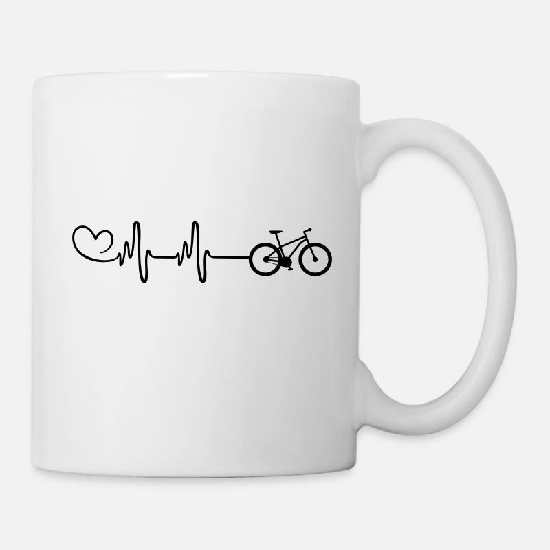 Fahrrad Puls Herzschlag - Tasse - Weiß