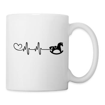 Schauckelpferd Icon Puls Herzschlag - Tasse - Weiß - Rechts