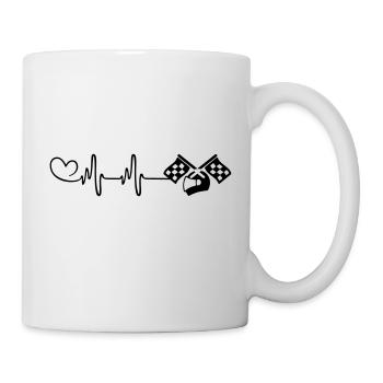 Cœur de pouls Racer - Mug blanc - blanc - Droite
