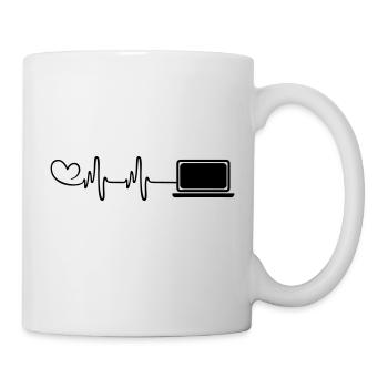 Laptop Heart Pulse Pc Programmer - Mug - white - Right