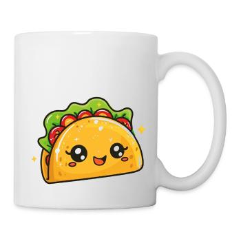 Funny Cute Taco with Face and Eyes - Mug - white - Right