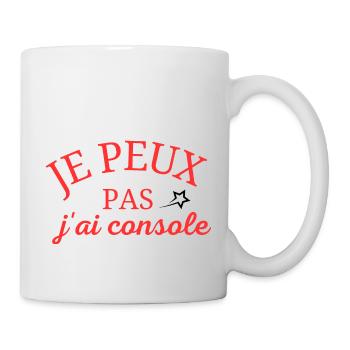 je peux pas j'ai console - Mug blanc - blanc - Droite