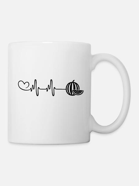 Melone Puls Herz - Tasse - Weiß