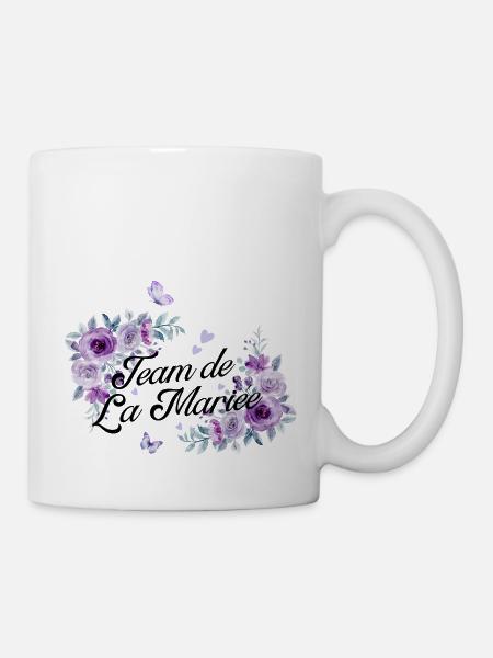 Team de la mariée floral violet - Mug blanc - blanc