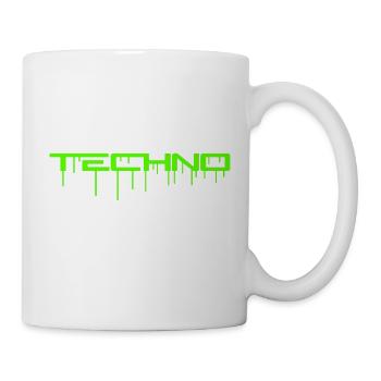 Techno Green Graffiti Spray Drop Musique Dicton - Mug blanc - blanc - Droite
