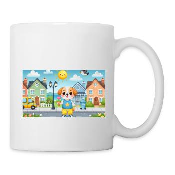 Kleiner Hund mit Eis - Tasse - Weiß - Rechts