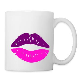 lippen kuss - Tasse - Weiß - Rechts