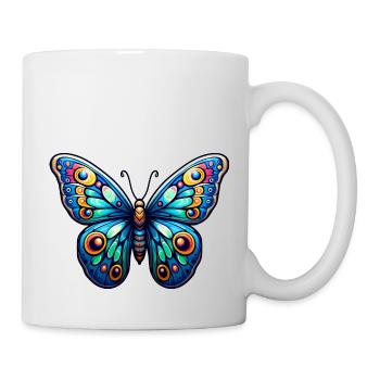 Papillon Colorée -Liberté - Mug blanc - blanc - Droite