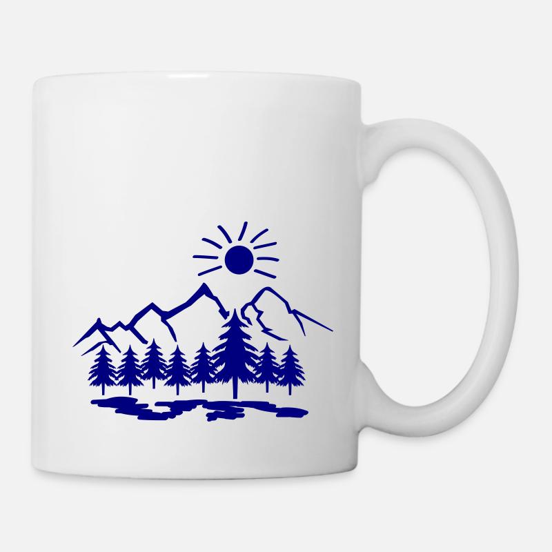 natur berge - Tasse - Weiß