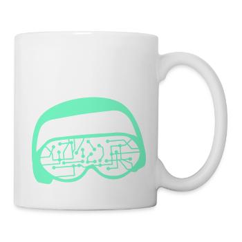 DJ Daten Mikrochip Sonnenbrille Brille Party Musik - Tasse - Weiß - Rechts