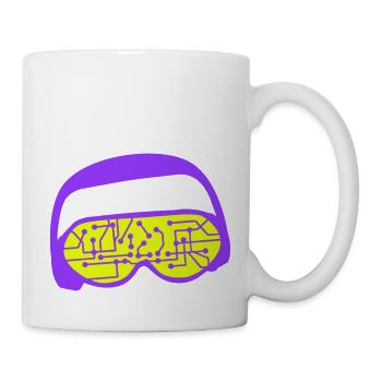 DJ Daten Mikrochip Sonnenbrille Brille Party Musik - Tasse - Weiß - Rechts