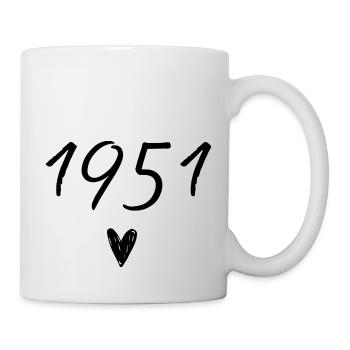 1951 coeur anniversaire - Mug blanc - blanc - Droite