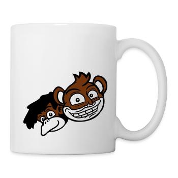 2 Lustige Affen Gesichter Zwei Freunde Crew Team - Tasse - Weiß - Rechts