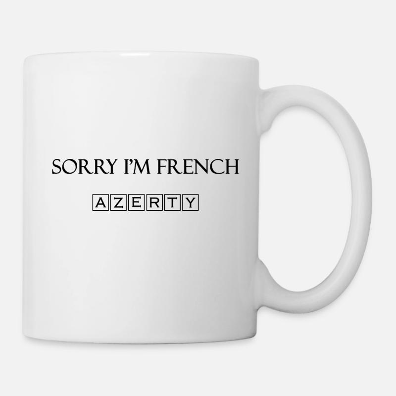 azerty noir - Mug blanc - blanc